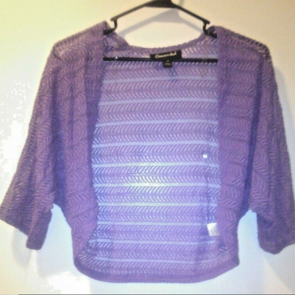 Connected-Purple Women Sweater-Shawl-Size-16